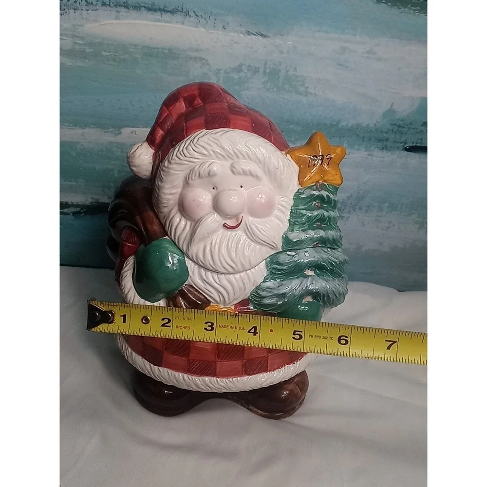 Santa Claus Ceramic Cookie‎ Jar 1999 Has A Couple Of Small Chips See Pictures